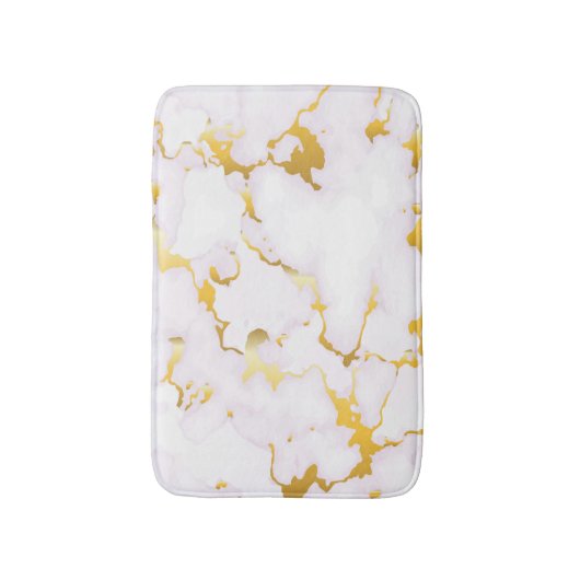 Weißer und goldener Marmor Badematte (Vorderseite Vertikal)