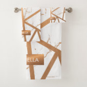 Weißer und goldener Marmor Badhandtuch Set (Insitu)