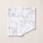 Weißer und goldener Marmor Badhandtuch Set (Waschlappen)