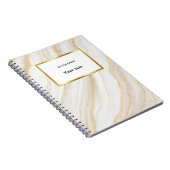 Weißer und goldener Marmor | Dein Name Notizblock (Rechte Seite)