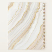 Weißer und goldener Marmor | Dein Name Planer (Rückseite)