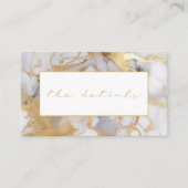Weißer und goldener Marmor - Details Hochzeit Begleitkarte (Vorderseite)