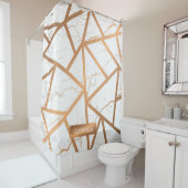 Weißer und goldener Marmor Duschvorhang (Beispiel)