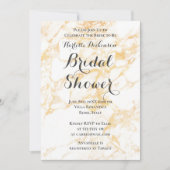 Weißer und goldener Marmor Einladung (Vorderseite)