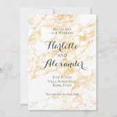 Weißer und goldener Marmor Einladung (Vorderseite)