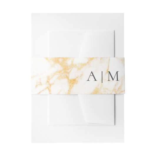 Weißer und goldener Marmor Einladungsbanderole (Vorderseite Beispiel)