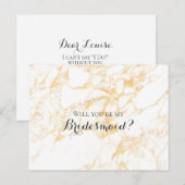 Weißer und goldener Marmor Einladungspostkarte (Vorne/Hinten)