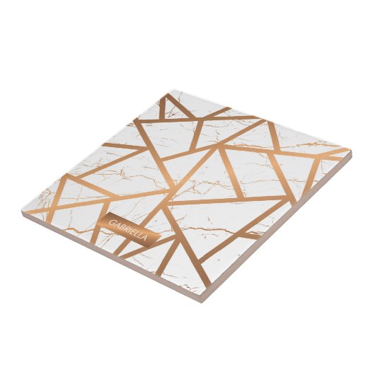 Weißer und goldener Marmor Fliese (Seite)