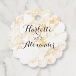 Weißer und goldener Marmor Geschenkanhänger