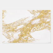 Weißer und goldener Marmor Geschenkpapier Set (Vorderseite 3)