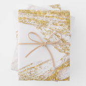 Weißer und goldener Marmor Geschenkpapier Set (Beispiel)