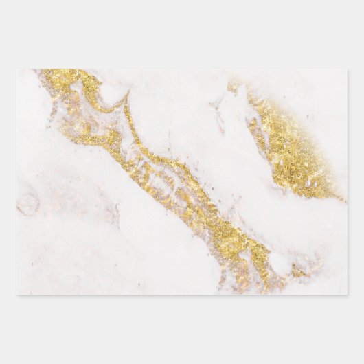 Weißer und goldener Marmor Geschenkpapier Set (Vorderseite 3)