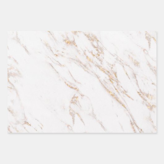 Weißer und goldener Marmor Geschenkpapier Set (Vorderseite 2)