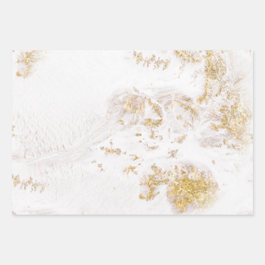 Weißer und goldener Marmor Geschenkpapier Set (Vorderseite)