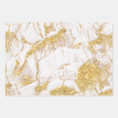 Weißer und goldener Marmor Geschenkpapier Set (Vorderseite 3)