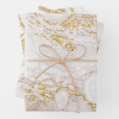 Weißer und goldener Marmor Geschenkpapier Set (Beispiel)