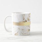 Weißer und goldener Marmor, Gold-Bar, Schwarz-Name Kaffeetasse (Links)