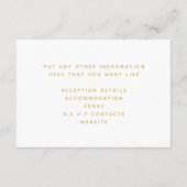 Weißer und goldener Marmor Hochzeit der Details Begleitkarte (Rückseite)