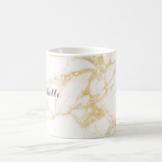 Weißer und goldener Marmor Kaffeetasse (Mittel)