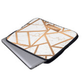 Weißer und goldener Marmor Laptopschutzhülle (Vorne Knopf)