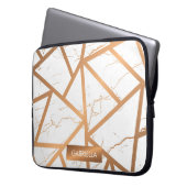 Weißer und goldener Marmor Laptopschutzhülle (Vorderseite Links)