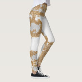 Weißer und goldener Marmor Leggings (Rechts)