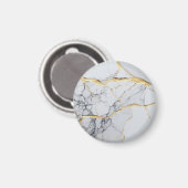 Weißer und goldener Marmor Magnet (Vorderseite/Rückseite)
