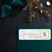 Weißer und goldener Marmor | Monogramm-Rücksendead