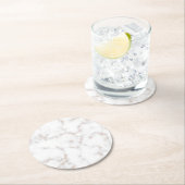 Weißer und goldener Marmor Runder Pappuntersetzer (Vor Ort)