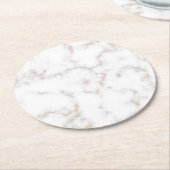 Weißer und goldener Marmor Runder Pappuntersetzer (Angewinkelt)