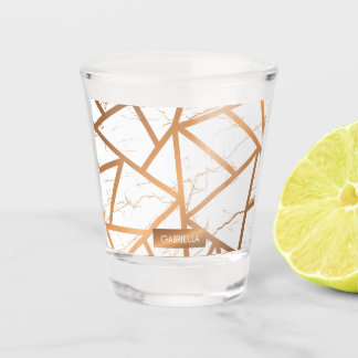 Weißer und goldener Marmor Schnapsglas