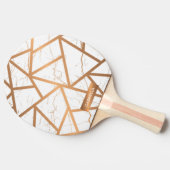 Weißer und goldener Marmor Tischtennis Schläger (Seitenansicht)