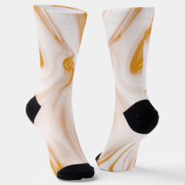 Weißer und goldener Marmorstein Socken
