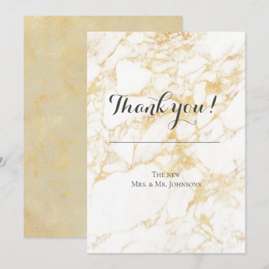 Weißer und Goldmarmor Einladung (Vorne/Hinten)