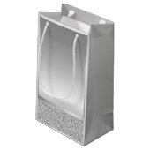 Weißer und grauer Glitzer zum Geburtstag Kleine Geschenktüte (Rückseite Schrägansicht)