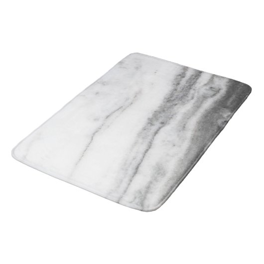 Weißer und grauer Marmor Badematte (Schrägansicht)