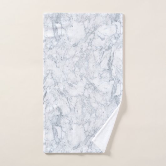 Weißer und grauer Marmor Badhandtuch Set (Handtuch)