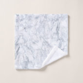 Weißer und grauer Marmor Badhandtuch Set (Waschlappen)