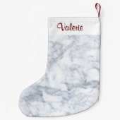Weißer und grauer Marmor Kleiner Weihnachtsstrumpf (Rückseite)