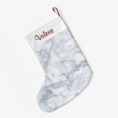 Weißer und grauer Marmor Kleiner Weihnachtsstrumpf (Rückseite (Hängend))