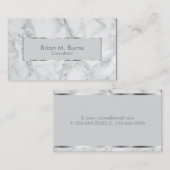 Weißer und grauer Marmor und metallischer Visitenkarte (Vorne/Hinten)