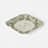 Weißer und grüner Blumenzucker Hochzeitszucker Pappteller (Gewinkelt)