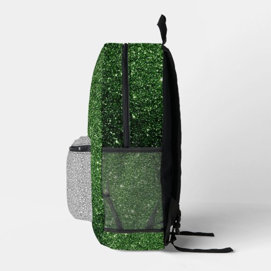 Weißer und grüner Glitzer Bedruckter Rucksack (Rechts)