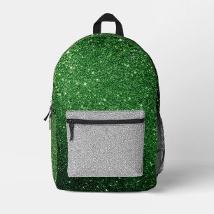 Weißer und grüner Glitzer Bedruckter Rucksack