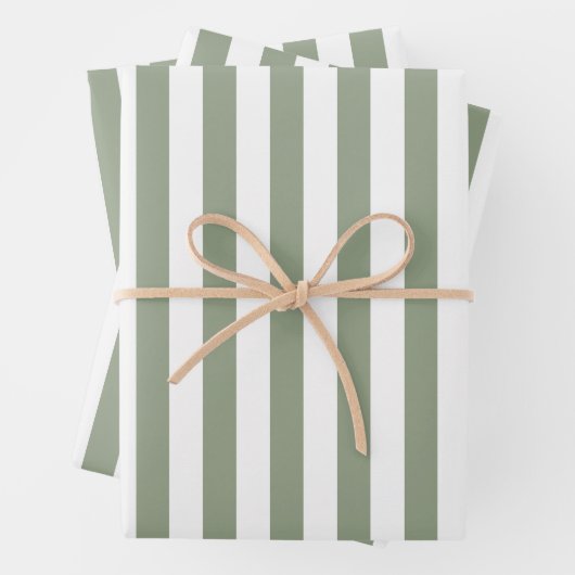 Weißer und grüner Streifen Geschenkpapier Set (Beispiel)