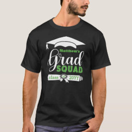 Weißer und grüner Text für Mens Schwarzer Grad T-Shirt