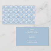 Weißer und hellblauer Damast-Entwurf Visitenkarte (Vorne/Hinten)