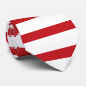 Weißer und hochroter horizontaler Streifen Krawatte (Gerollt)