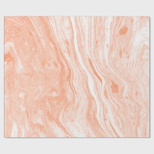 Weißer und leichter orangefarbener Marmor Geschenkpapier (Flach)