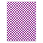 Weißer und lila karierter Karo aus Baumwolle Tischdecke (Vorderseite)